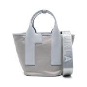 Furla Ljusblå Nylon Canvas Trapezväska Gray, Dam