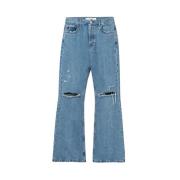 Séfr Hög Midja Flare Jeans i Mörkblå Blue, Herr