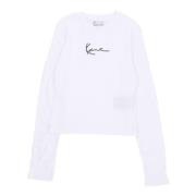 Karl Kani Signatur Långärmad Crewneck T-shirt White, Dam