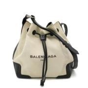 Balenciaga Vintage Pre-owned Canvas axelremsvskor Beige, Dam