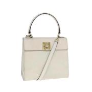 Celine Vintage Pre-owned Laeder handvskor Beige, Dam