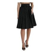 Dolce & Gabbana Polka Dot Couture Kjol - Svart Black, Dam