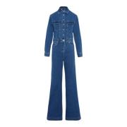 7 For All Mankind Elegant Jumpsuit i Svart Blue, Dam