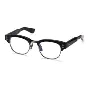 Akoni Elegant Clubmaster Glasögon i Svart Acetat Black, Dam