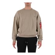 Alpha Industries Essentials Crewneck Sweatshirt Beige, Herr