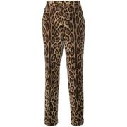 Dolce & Gabbana Leopardtryck Sidenpyjamasbyxor Brown, Dam