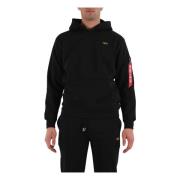 Alpha Industries 3D Logo Hoodie med Framficka Black, Herr