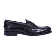 Tod's Svart Läder Loafer Moccasin Skor Black, Herr