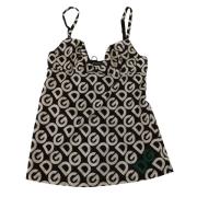 Dolce & Gabbana Svart Vit Logo Print Camisole Top Underkläder Black, D...