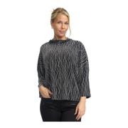 2-Biz Svart Glittrig Blus Gerti.Wi24 Stil Black, Dam