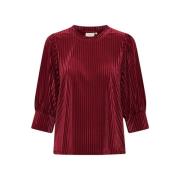 Kaffe Röd Polyester Blus Topp Red, Dam