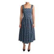 Dolce & Gabbana Elegant A-linje klänning med blått hjärta Blue, Dam