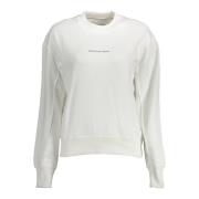 Calvin Klein Vit Sweatshirt med Långärmad Print White, Dam