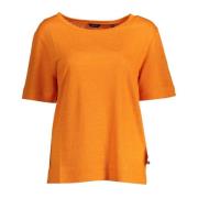 Gant Orange Linne Tops T-Shirt, Kortärmad, Vid Halsringning, Logo Oran...