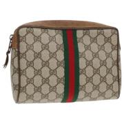 Gucci Vintage Pre-owned Laeder kuvertvskor Beige, Dam