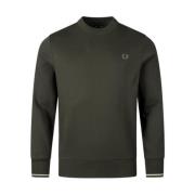 Fred Perry Ikonisk Laurel Crown Sweatshirt Green, Herr