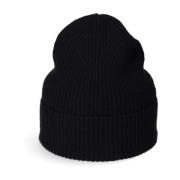 Samsøe Samsøe Stickad Beanie med Bred Mudd Black, Unisex