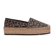 Balmain Alex canvas espadriller med PB Labyrinth monogram Black, Dam