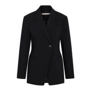 RUE de Femme Svart Blazer med Dropped Shoulder Black, Dam