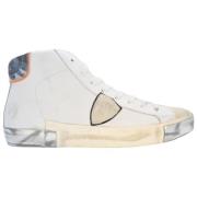 Philippe Model Höga Top Sneakers Vit Silver Camo Beige, Herr