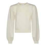 MVP wardrobe Mohair Ull Crewneck Stickad Tröja Beige, Dam