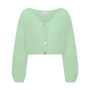 American Dreams Mohair Cropped Cardigan Mint Green Green, Dam