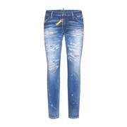 Dsquared2 Använd Effekt Jeans Blue, Herr