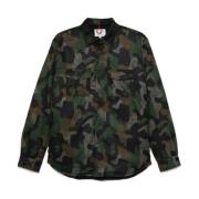 MC2 Saint Barth Camouflage Ribbed Jacket i Grön Green, Herr