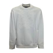 Emporio Armani Bomull Crewneck Sweatshirt med Logo White, Herr