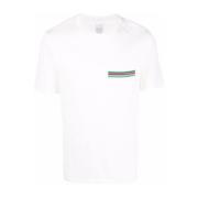 Paul Smith Konstnär Stripe Jersey Stickad T-shirt White, Herr