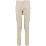 Dondup Slim Fit Beige Bomull Byxor Beige, Herr