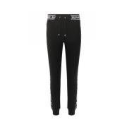 Balmain Svarta bomulls joggingsbyxor med dragsko Black, Herr