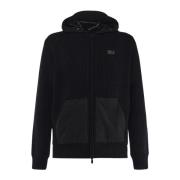 MC2 Saint Barth Svart Zip Hoodie med Fickor Black, Herr