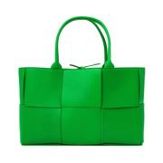 Bottega Veneta Läder Arco Tote Shoppingväska Green, Dam