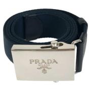 Prada Vintage Pre-owned Canvas skrp Blue, Dam