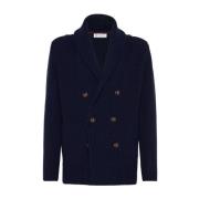 Brunello Cucinelli Blå Dubbelknäppt Cardigan Tröja Blue, Herr