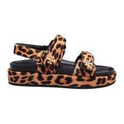 Tory Burch Leopardmönstrad Sportig Sandal Brown, Dam