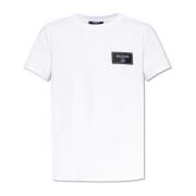 Balmain T-shirt med logopatch White, Herr