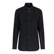 Emporio Armani Regular Fit Bomullsskjorta med Logotyptryck Black, Herr