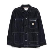 Junya Watanabe Blå Denim Logo Patch Jacka Blue, Herr