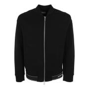 Emporio Armani Blå Zip Tröja med Frontlogo Black, Herr