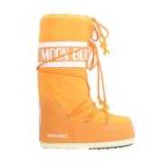 Moon Boot Svarta Nylon Vinterstövlar Orange, Dam