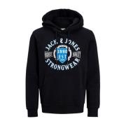 Jack & Jones Denim-hoodie med logotyptryck Black, Herr