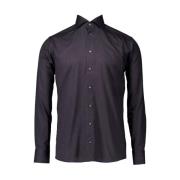 Eton Rynkfri Herringbone Flanellskjorta Antracit Black, Herr