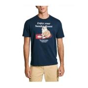 Pepe Jeans Grafiskt Tryck Herr T-shirt Blue, Herr