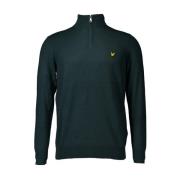 Lyle & Scott Kvart Zip Bomull Merino Tröja Green, Herr