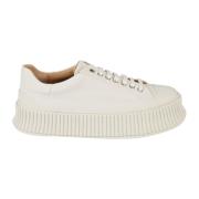 Jil Sander Cloud Lågtopp Läder Sneakers White, Dam