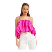 Acler Rosa Puffy Top med Tunna Band Pink, Dam