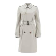 Burberry Slim Cotton-Blend Trench Coat Gray, Dam