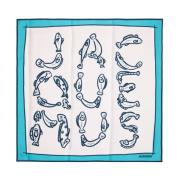 Jacquemus Blått Sidens Bandana Halsduk Blue, Dam